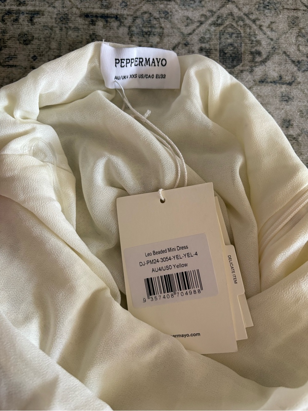 Peppermayo Ivory Halter Mini Dress with Gold Embellishment - Picture 6 of 6